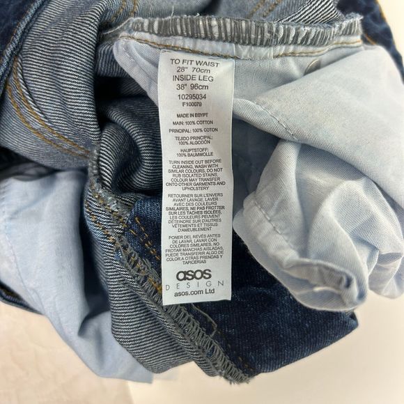 NWT Asos Mom Jeans High Rise Dark Wash Wash Blue Denim Women's Tall 28 x 38 Sz 6 - Picture 9 of 9